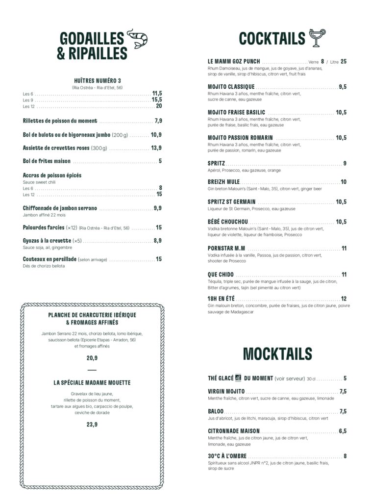 cocktails madame mouette