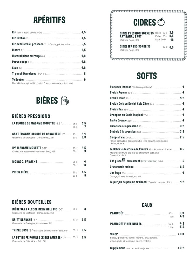 boissons madame mouette