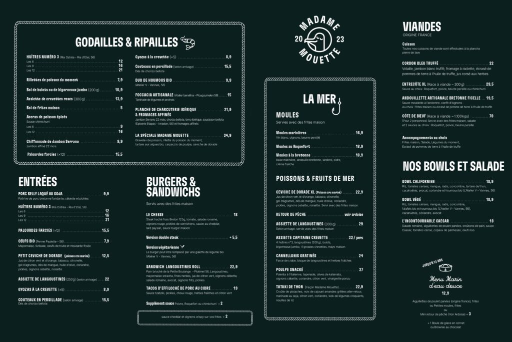 menu madame mouette